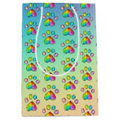Waterverf regenboogpaw — Birthday-party afdrukken Medium Cadeauzakje (Voorkant)