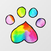 Waterverf regenboogpaw — Birthday-party afdrukken Raamsticker (Vel)