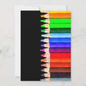 Waterverf Regenboogpotloden Kids Verjaardagsfeest Kaart (Achterkant)