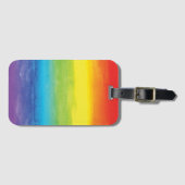 Waterverf regenboogpride, helder vibrant bagagelabel (Voorkant (horizontaal))