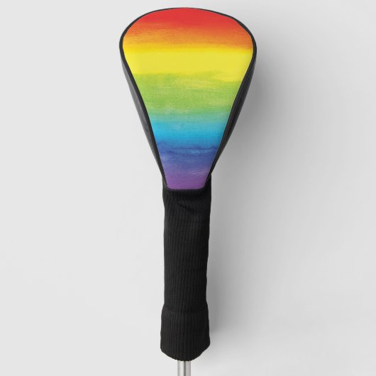 Waterverf regenboogpride, helder vibrant golfheadcover (Voorkant)