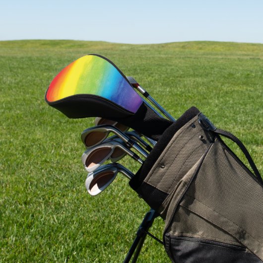 Waterverf regenboogpride, helder vibrant golfheadcover (Insitu)