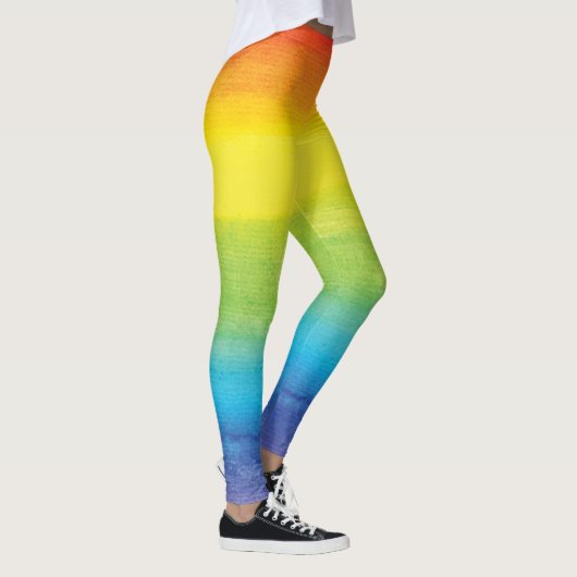 Waterverf regenboogpride, helder vibrant leggings (Rechts)