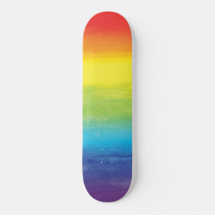 Waterverf regenboogpride, helder vibrant persoonlijk skateboard