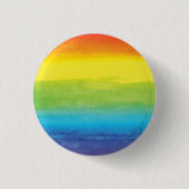 Waterverf regenboogpride, helder vibrant ronde button 3,2 cm (Voorkant)