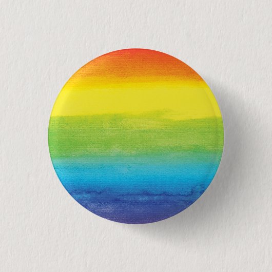 Waterverf regenboogpride, helder vibrant ronde button 3,2 cm (Voorkant)