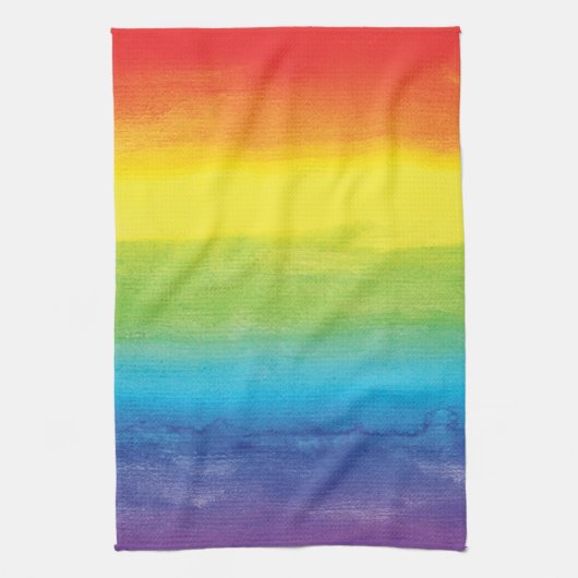 Waterverf regenboogpride, helder vibrant theedoek (Verticaal)
