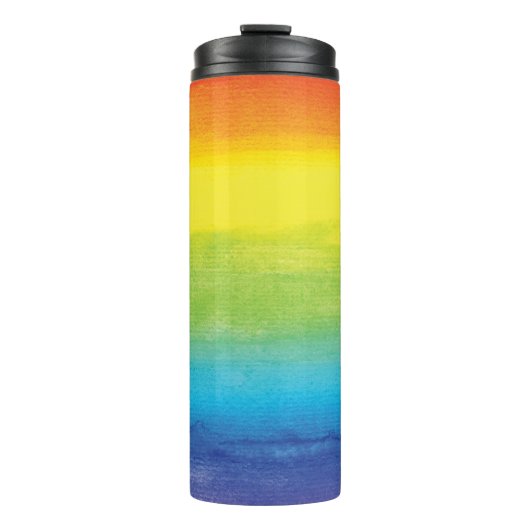 Waterverf regenboogpride, helder vibrant thermosbeker (Voorkant)