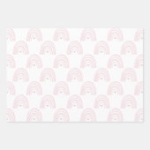 Waterverf Regenboogrijen in pastelroze Inpakpapier Vel (Voorkant 3)