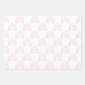 Waterverf Regenboogrijen in pastelroze Inpakpapier Vel (Voorkant)