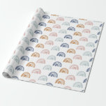Waterverf regenboogrijen op Aarde Tonen Cadeaupapier<br><div class="desc">Wronkelpapier met handgetekende waterverf regenbogen. Bekijk het volledige 'Sunshine'-collectie voor een volledige partij en een uitnodiging die in meerdere kleuropties wordt verspreid.</div>