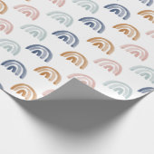 Waterverf regenboogrijen op Aarde Tonen Cadeaupapier (Hoek)