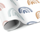 Waterverf regenboogrijen op Aarde Tonen Cadeaupapier (Rol Hoek)