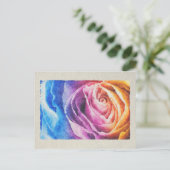 Waterverf regenboogRoos Briefkaart (Staand voorkant)