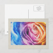 Waterverf regenboogRoos Briefkaart (Voorkant / Achterkant)