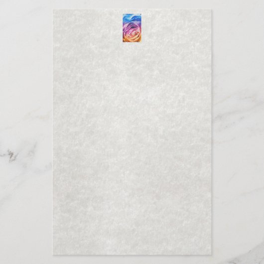 Waterverf regenboogRoos Briefpapier (Voorkant)