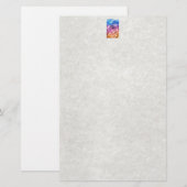 Waterverf regenboogRoos Briefpapier (Voorkant / Achterkant)