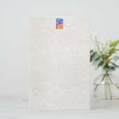 Waterverf regenboogRoos Briefpapier (Staand voorkant)