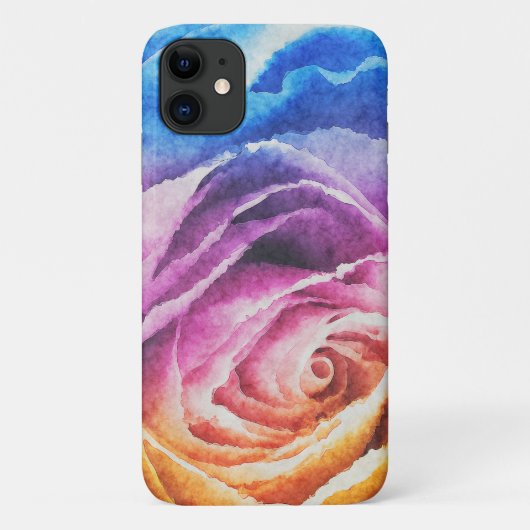 Waterverf regenboogRoos Case-Mate iPhone Case (Achterkant)
