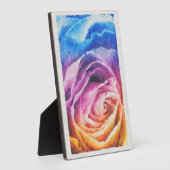 Waterverf regenboogRoos Fotoplaat (Zijkant)