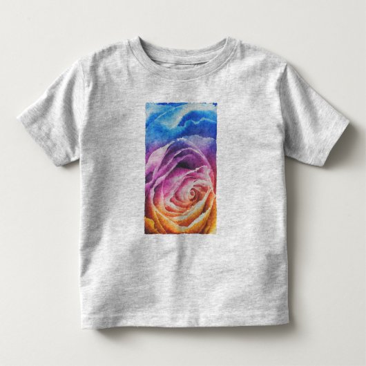 Waterverf regenboogRoos Kinder Shirts (Voorkant)
