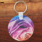 Waterverf regenboogRoos Sleutelhanger (Voorkant)