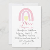 Waterverf regenboogroze gele Birthday party Kaart (Voorkant)