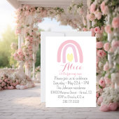 Waterverf regenboogroze gele Birthday party Kaart