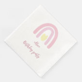 Waterverf regenboogroze gele Birthday party Servet (Hoek)