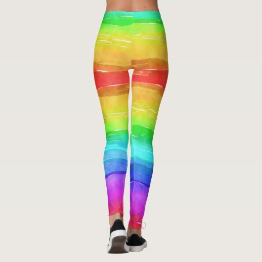 Waterverf regenboogschieten leggings (Achterkant)