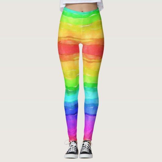 Waterverf regenboogschieten leggings (Voorkant)