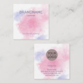 Waterverf regenboogsterstaarten vierkante visitekaartje (Voorkant / Achterkant)