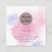 Waterverf regenboogsterstaarten vierkante visitekaartje (Achterkant)