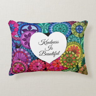 Waterverf Regenboogstraat Mandala met hart Accent Kussen