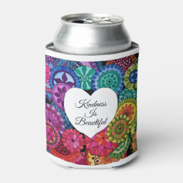 Waterverf Regenboogstraat Mandala met hart Blikjeskoeler