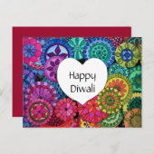 Waterverf Regenboogstraat Mandala met hart Briefkaart (Voorkant / Achterkant)