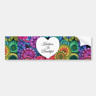 Waterverf Regenboogstraat Mandala met hart Bumpersticker