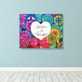 Waterverf Regenboogstraat Mandala met hart Canvas Afdruk (Insitu (Houten vloer))