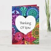 Waterverf Regenboogstraat Mandala met hart Kaart (Voorkant)