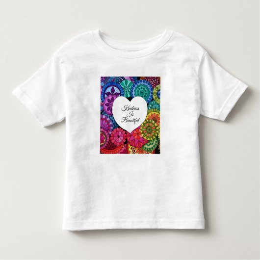Waterverf Regenboogstraat Mandala met hart Kinder Shirts (Voorkant)