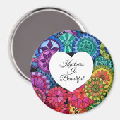 Waterverf Regenboogstraat Mandala met hart Magneet (Voorkant / Achterkant)