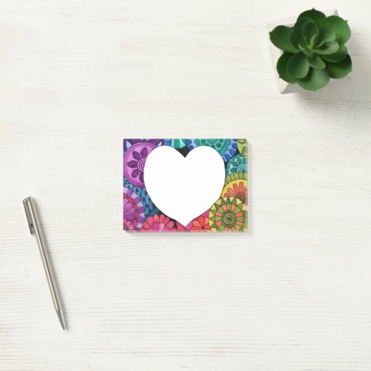 Waterverf Regenboogstraat Mandala met hart Post-it® Notes (Kantoor)