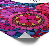 Waterverf Regenboogstraat Mandala met hart Poster (Hoek)