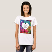 Waterverf Regenboogstraat Mandala met hart T-shirt (Voorkant volledig)