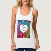 Waterverf Regenboogstraat Mandala met hart Tanktop (Voorkant)
