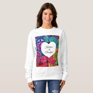 Waterverf Regenboogstraat Mandala met hart Trui