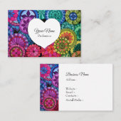 Waterverf Regenboogstraat Mandala met hart Visitekaartje (Voorkant / Achterkant)