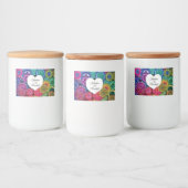 Waterverf Regenboogstraat Mandala met hart Voedselcontainer Etiket (Flessen)