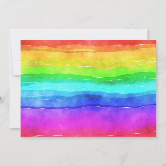 Waterverf regenboogstripe patroon notitiekaartje (Achterkant)