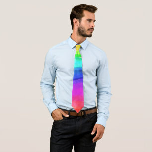 Waterverf Regenboogstripes Necktie Stropdas